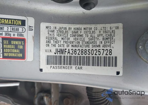 2008 Honda Civic Hybrid из США, поврежденный, VIN JHMFA36288S025728